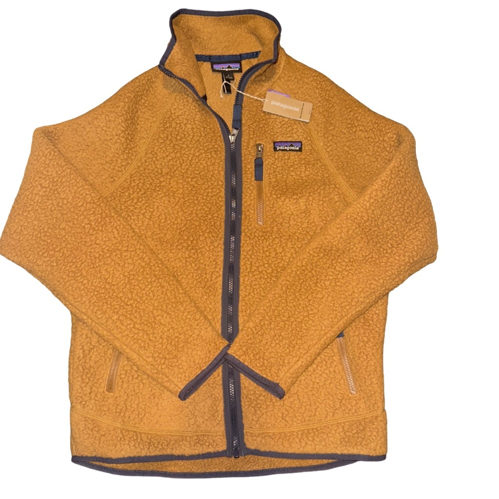 Patagonia Men's Retro Pile Fleece Jacket Zip Up Bear Brown Size Small NEW